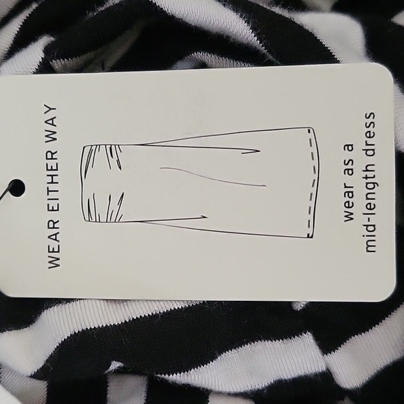 Caslon Convertible Long Skirt or Mid-Length Dress Black & White Stripe Size XSP - Picture 6 of 11